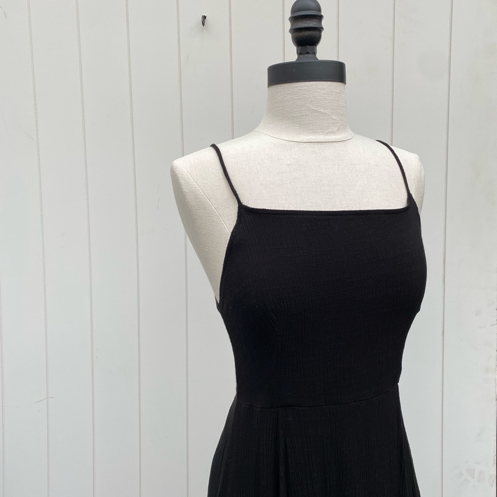 Lulus Strappy Black Midi Dress with Slip
